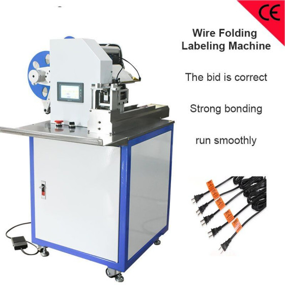 Wire Folding Labeling Machine with Printer Adhesive Sticker Electric Wire Labeling