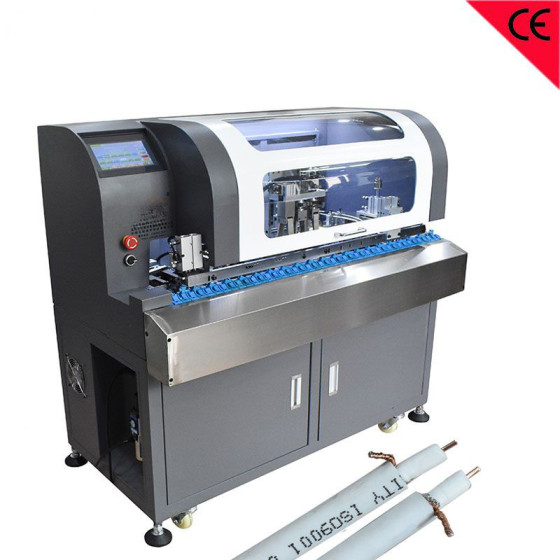 Automatic Aluminum Foil Removing Machine Wire and Medical Cable Strip Twist Soldering Machine