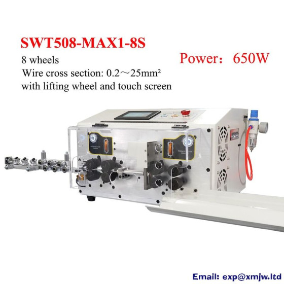 8 Wheels Computer Automatic Wire Stripping Machine Touch Screen Control