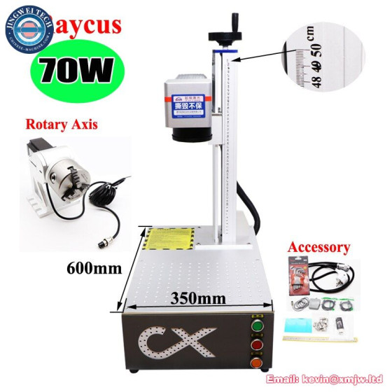 Raycus Fiber Laser Metal Ring Marking Machine with Rotary Axis