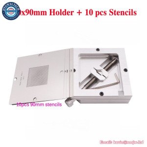 90MM Silver Aluminum BGA Reballing Station Kit with 10 Stencils