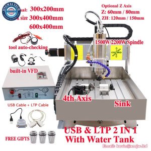 4 Axis 2 in 1 CNC Router Metal Engraving Milling Machine - 6040/3040/3020, 2200W/1500W