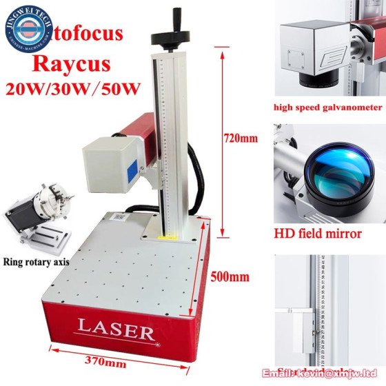 Auto Focus Fiber Laser Metal Leather Engraving Tool with Ring Rotary Axis