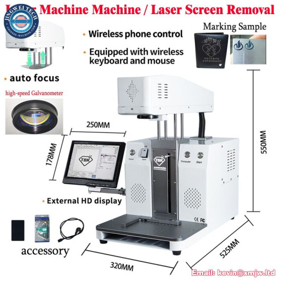 Autofocus Laser Marking Printer Machine for iPhone Back Glass Removal