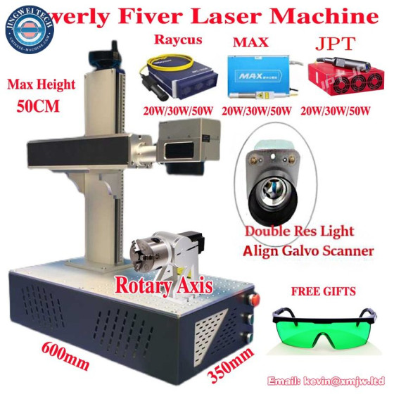 Raycus Fiber Laser Jewelry Metal Cutting Engraving Machine with Rotary