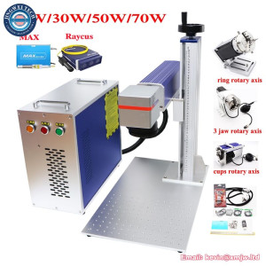Split Fiber Laser Metal Plastic Engraving Machine with Rotary Axis