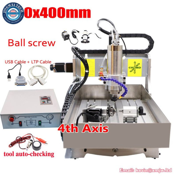 4 Axis CNC Wood Router Metal Engraving Machine with Sink - 3040, 2200W