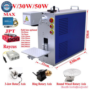 Fiber Laser Metal Marking Engraving Machine with Rotary Axis