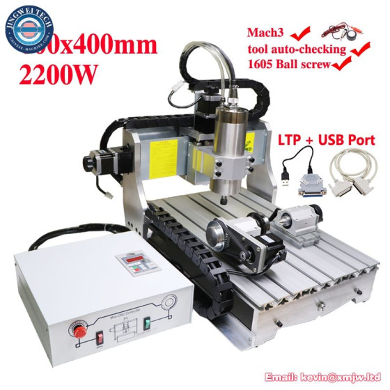 Industrial 4 Axis CNC Router Milling Machine - 6040, 2.2KW