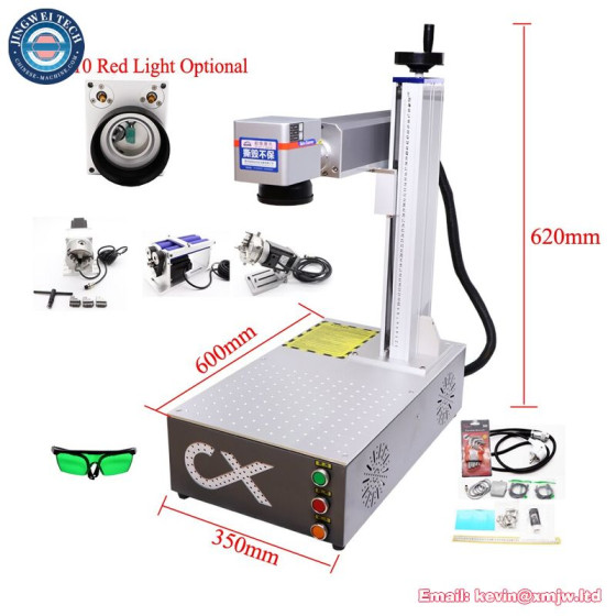 Raycus Fiber Laser Ring Bracelet Cups Marking Machine with Rotary Axis