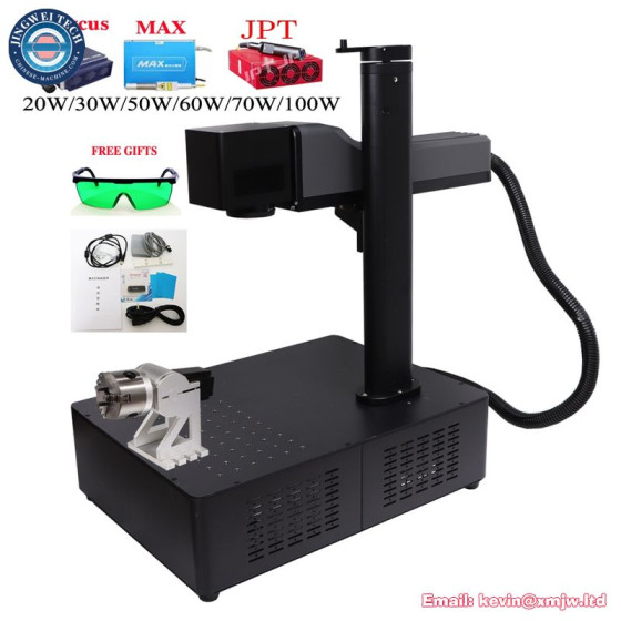 JPT MOPA M7 Fiber Laser Metal Engraving Machine with Rotary Axis