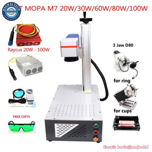 JPT M7 MOPA Fiber Laser Metal Cutting Marking Machine with Rotary Axis