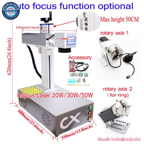 Auto Focus Raycus Fiber Laser Metal Nameplate Engraving Machine