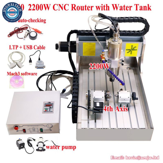 4 Rotary Axis CNC Wood Router Woodworking Milling Engraver - 3040, 2200W