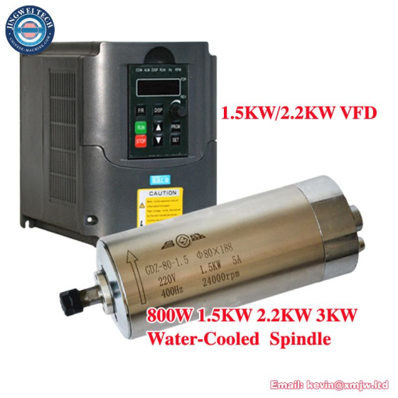 Water Cooled CNC Spindle Motor Kit with VFD Inverter